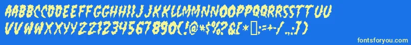 FlaminPoo Font – Yellow Fonts on Blue Background