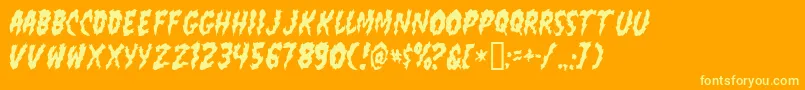FlaminPoo Font – Yellow Fonts on Orange Background