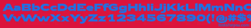 Zeppelin43Bold Font – Blue Fonts on Red Background