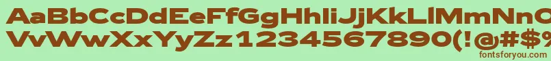 Zeppelin43Bold Font – Brown Fonts on Green Background