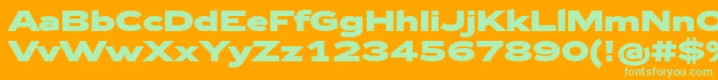 Zeppelin43Bold-Schriftart – Grüne Schriften auf orangefarbenem Hintergrund