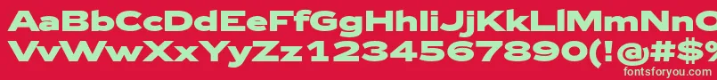 Zeppelin43Bold Font – Green Fonts on Red Background