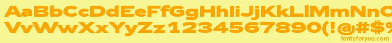 Zeppelin43Bold-Schriftart – Orangefarbene Schriften auf gelbem Hintergrund