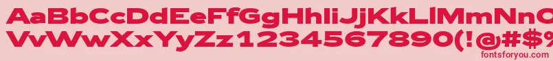 Zeppelin43Bold-Schriftart – Rote Schriften auf rosa Hintergrund