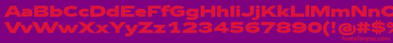 Zeppelin43Bold-Schriftart – Rote Schriften auf violettem Hintergrund