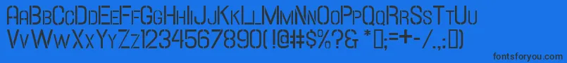 Hallandalestencilsc Font – Black Fonts on Blue Background