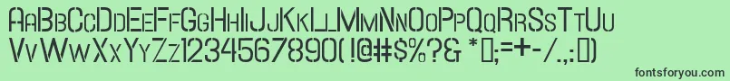 Hallandalestencilsc-fontti – mustat fontit vihreällä taustalla