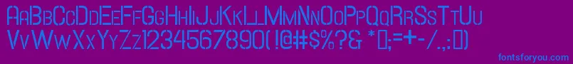 Шрифт Hallandalestencilsc – синие шрифты на фиолетовом фоне