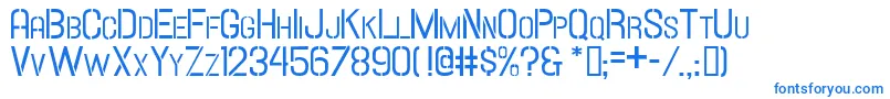 Hallandalestencilsc-fontti – siniset fontit valkoisella taustalla