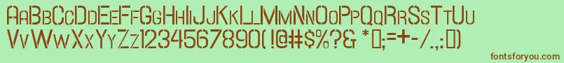 Шрифт Hallandalestencilsc – коричневые шрифты на зелёном фоне