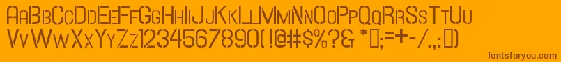 Hallandalestencilsc Font – Brown Fonts on Orange Background