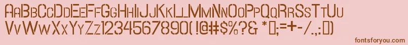 Шрифт Hallandalestencilsc – коричневые шрифты на розовом фоне