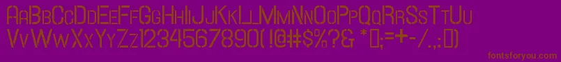 Hallandalestencilsc Font – Brown Fonts on Purple Background
