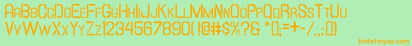 Hallandalestencilsc Font – Orange Fonts on Green Background