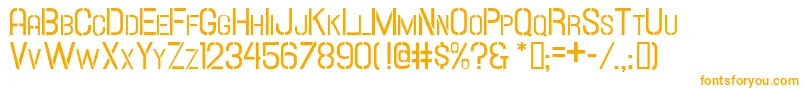 Hallandalestencilsc-fontti – oranssit fontit valkoisella taustalla