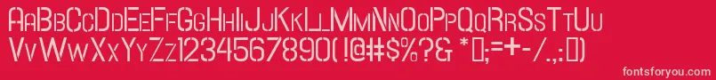 Hallandalestencilsc-fontti – vaaleanpunaiset fontit punaisella taustalla