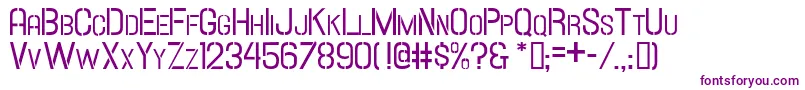 Hallandalestencilsc-fontti – violetit fontit valkoisella taustalla