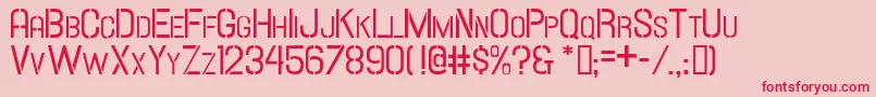 Hallandalestencilsc Font – Red Fonts on Pink Background