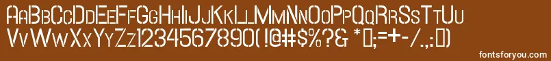 Hallandalestencilsc-fontti – valkoiset fontit ruskealla taustalla