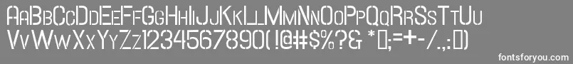 Hallandalestencilsc-fontti – valkoiset fontit harmaalla taustalla