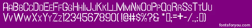 Hallandalestencilsc Font – White Fonts on Purple Background