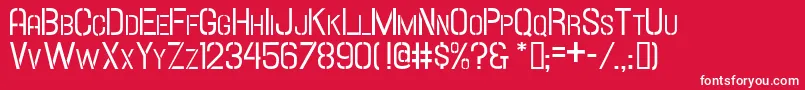 Hallandalestencilsc Font – White Fonts on Red Background