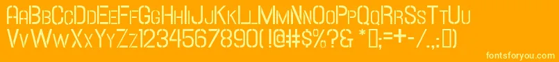 Fonte Hallandalestencilsc – fontes amarelas em um fundo laranja