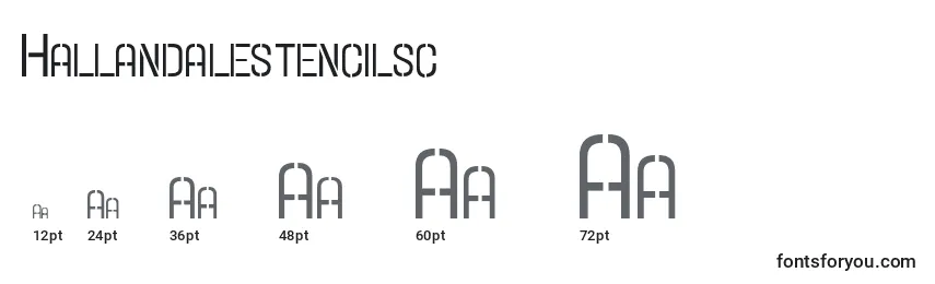 Размеры шрифта Hallandalestencilsc
