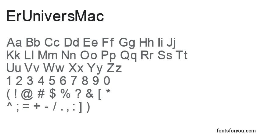 Fuente ErUniversMac - alfabeto, números, caracteres especiales