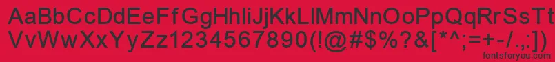 ErUniversMac Font – Black Fonts on Red Background