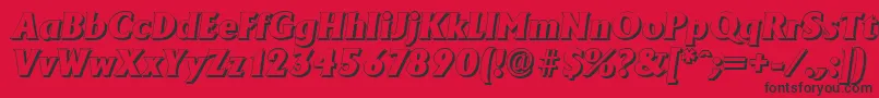 AdelonshadowHeavyItalic Font – Black Fonts on Red Background