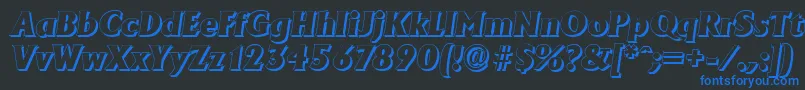 AdelonshadowHeavyItalic Font – Blue Fonts on Black Background