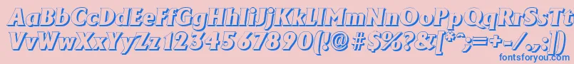 AdelonshadowHeavyItalic Font – Blue Fonts on Pink Background