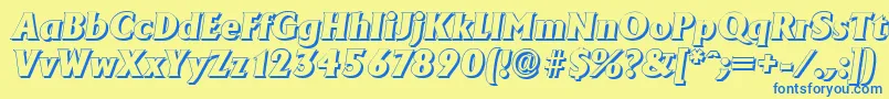 AdelonshadowHeavyItalic Font – Blue Fonts on Yellow Background