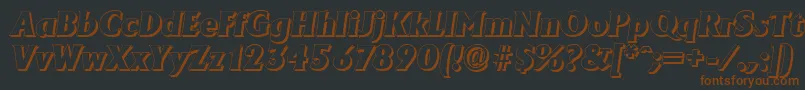 AdelonshadowHeavyItalic-Schriftart – Braune Schriften auf schwarzem Hintergrund