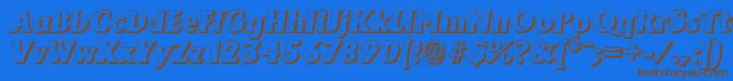 AdelonshadowHeavyItalic Font – Brown Fonts on Blue Background