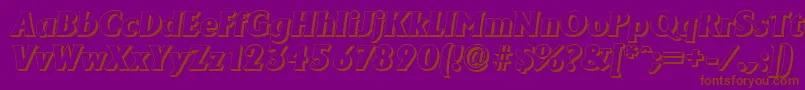 AdelonshadowHeavyItalic Font – Brown Fonts on Purple Background