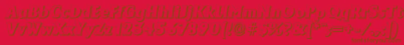 フォントAdelonshadowHeavyItalic – 赤い背景に茶色の文字