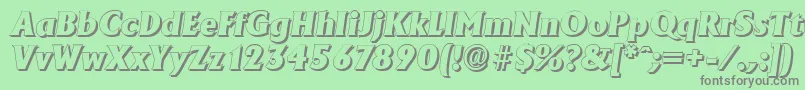 AdelonshadowHeavyItalic Font – Gray Fonts on Green Background