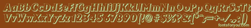 AdelonshadowHeavyItalic Font – Green Fonts on Brown Background