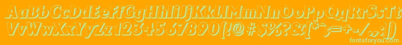 AdelonshadowHeavyItalic Font – Green Fonts on Orange Background