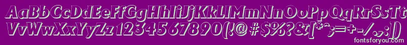 AdelonshadowHeavyItalic Font – Green Fonts on Purple Background
