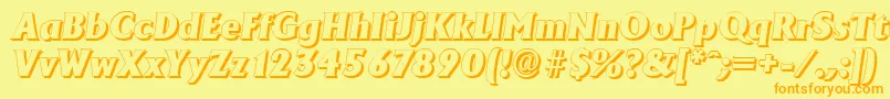 AdelonshadowHeavyItalic Font – Orange Fonts on Yellow Background