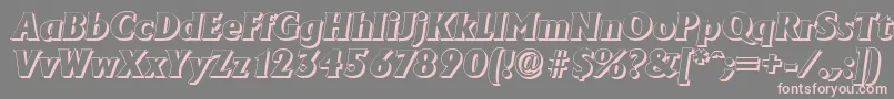 AdelonshadowHeavyItalic-fontti – vaaleanpunaiset fontit harmaalla taustalla