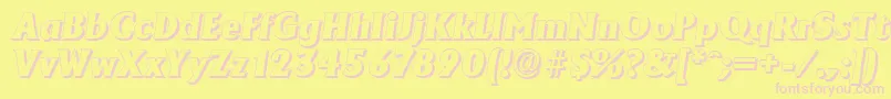 AdelonshadowHeavyItalic Font – Pink Fonts on Yellow Background