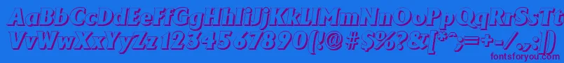 AdelonshadowHeavyItalic Font – Purple Fonts on Blue Background