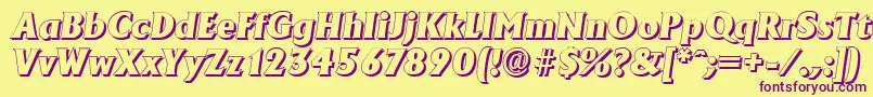 Шрифт AdelonshadowHeavyItalic – фиолетовые шрифты на жёлтом фоне