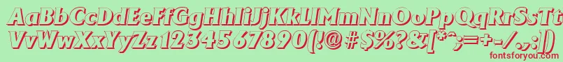 AdelonshadowHeavyItalic Font – Red Fonts on Green Background