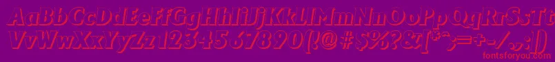 AdelonshadowHeavyItalic Font – Red Fonts on Purple Background