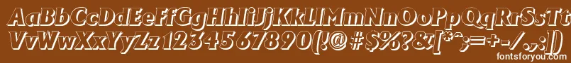 Шрифт AdelonshadowHeavyItalic – белые шрифты на коричневом фоне